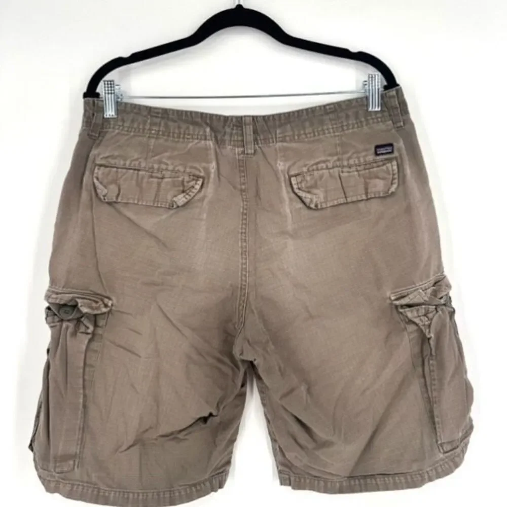 Patagonia Men’s‎ Cargo Shorts Size 34 Brown Compound Ripstop Worn Cotton Hiking